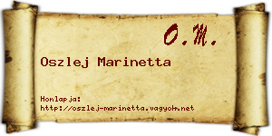 Oszlej Marinetta névjegykártya